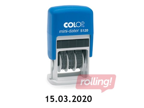 Datumzīmogs Colop S120, ar cipariem, zila tinte