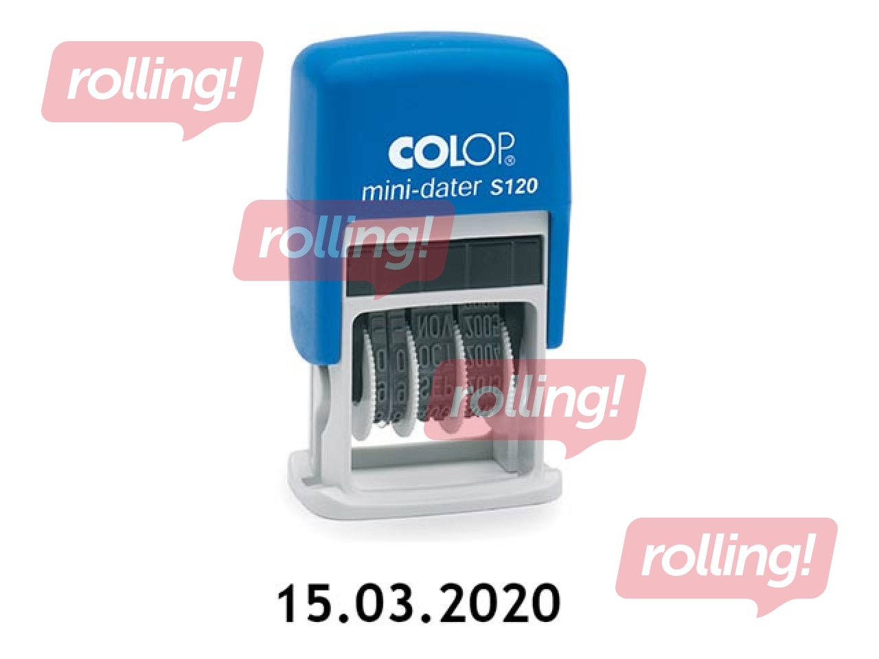Datumzīmogs Colop S120, ar cipariem, zila tinte
