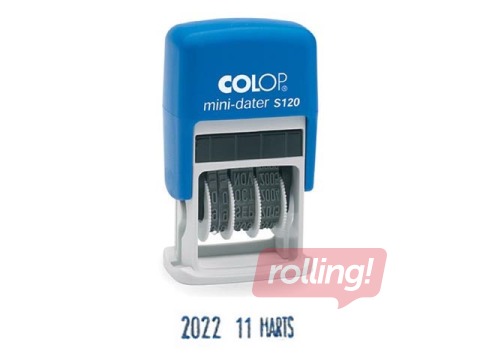 Нумератор Colop S120, месяц с латв. буквами, синие чернила