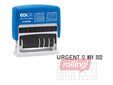 Date stamp Colop S120/WD, with text (ENG), black ink
