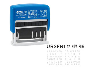 Datumzīmogs Colop S120/WD, ar tekstu (ENG), melna tinte