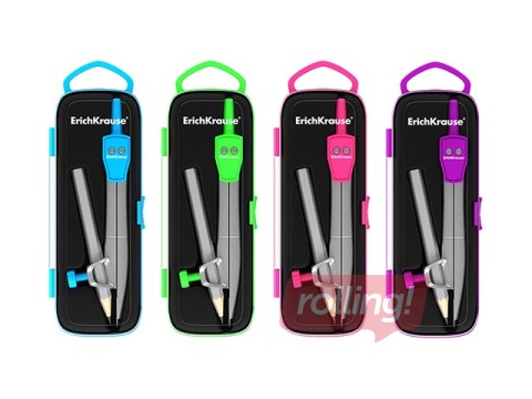 Cirkulis ar zīmuli ErichKrause, 123 mm, dažādas korpusa krāsas