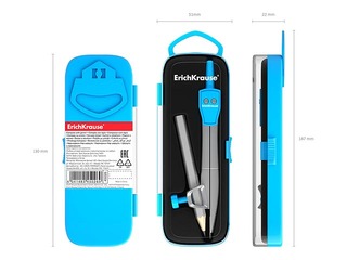 Cirkulis ar zīmuli ErichKrause, 123 mm, dažādas korpusa krāsas