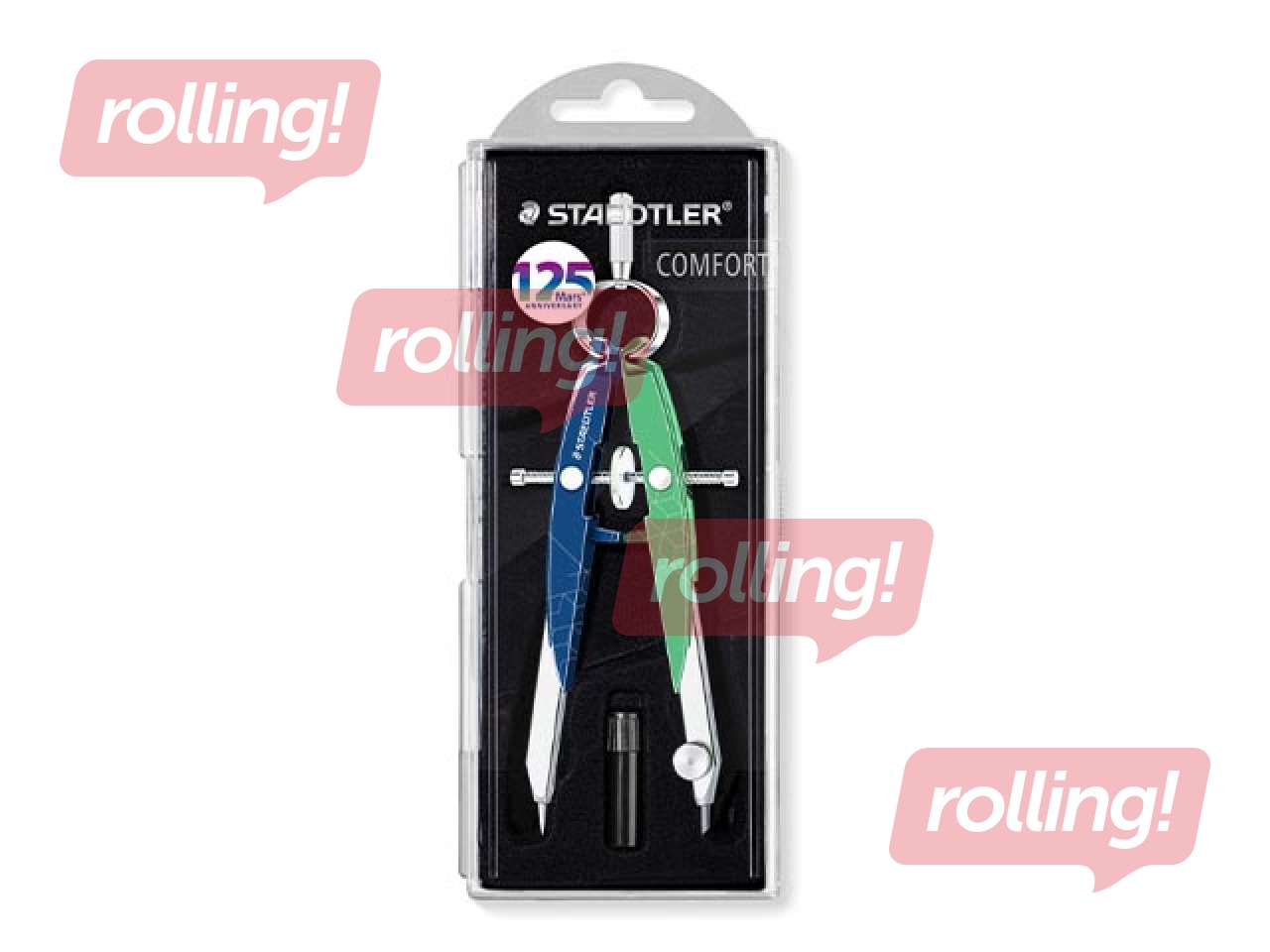 Циркуль Staedtler, 556, металлический, зелёный/синий