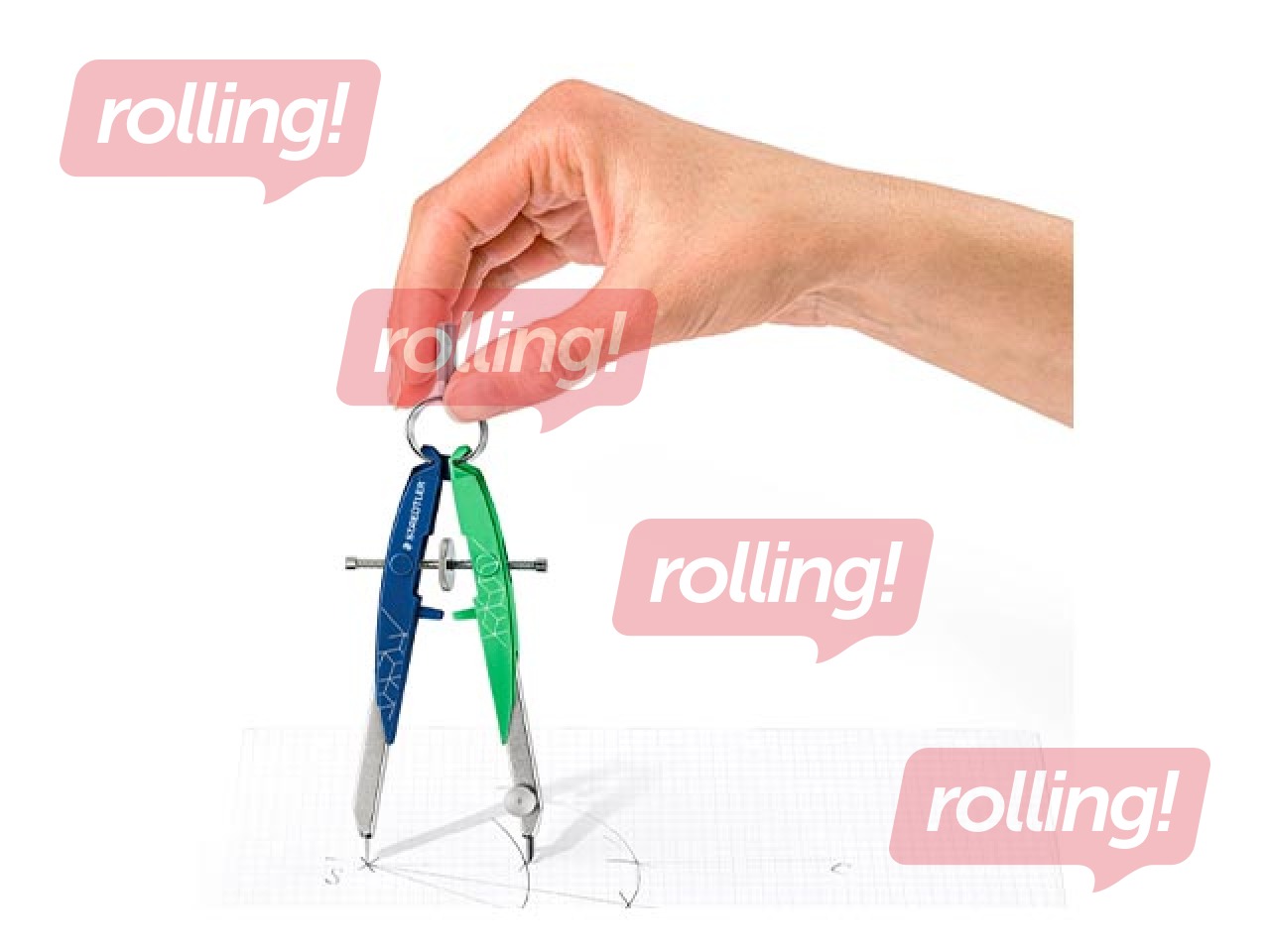 Циркуль Staedtler, 556, металлический, зелёный/синий