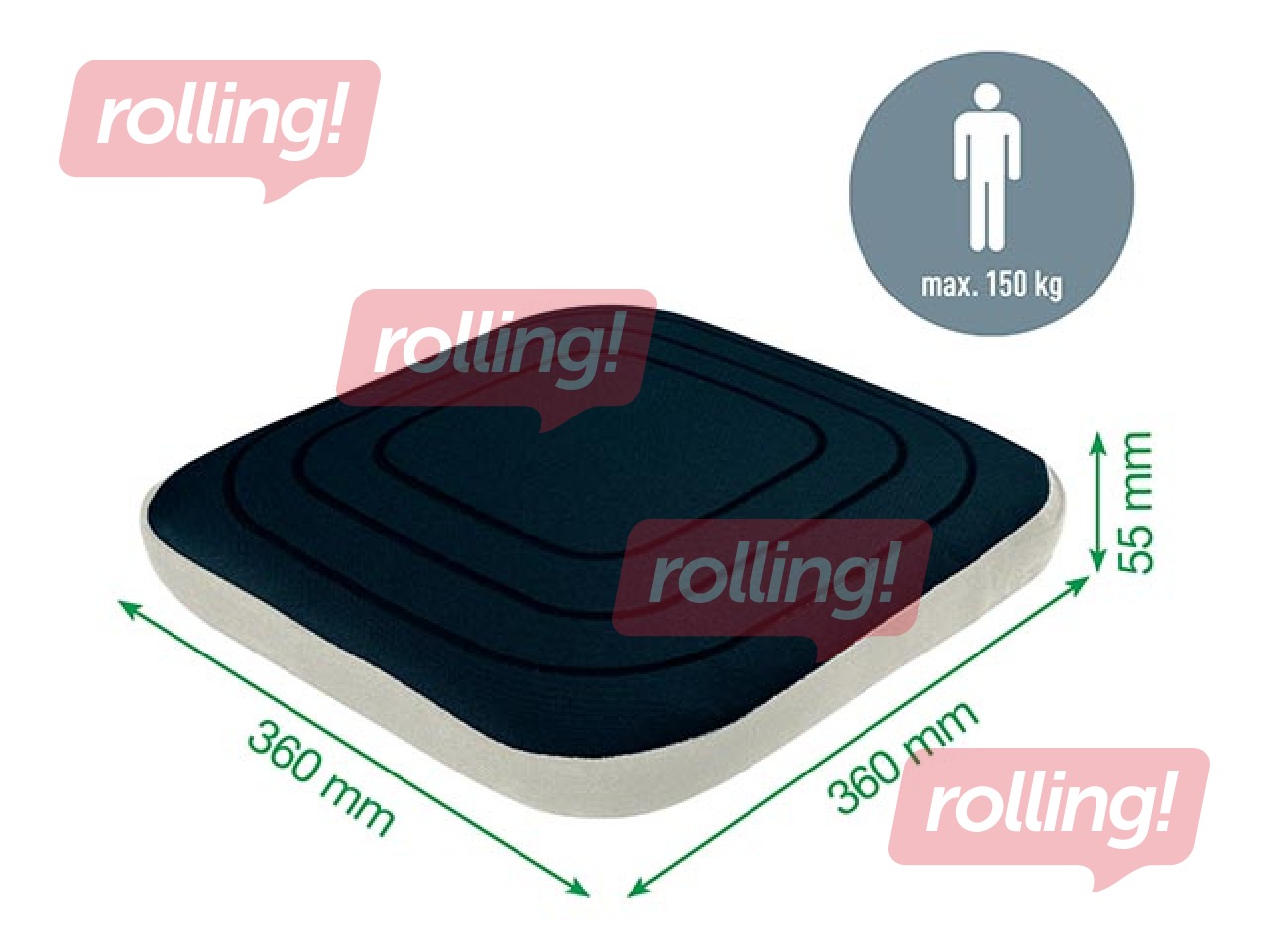 Krēsla paliktnis Leitz Ergo Active Wobble, ar auduma pārklāju, pelēks
