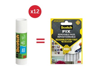 Līmes zīmuļi 3M Scotch Classic, 21g + DĀVANA! Pērc līmes zīmuli un saņem dāvanu!