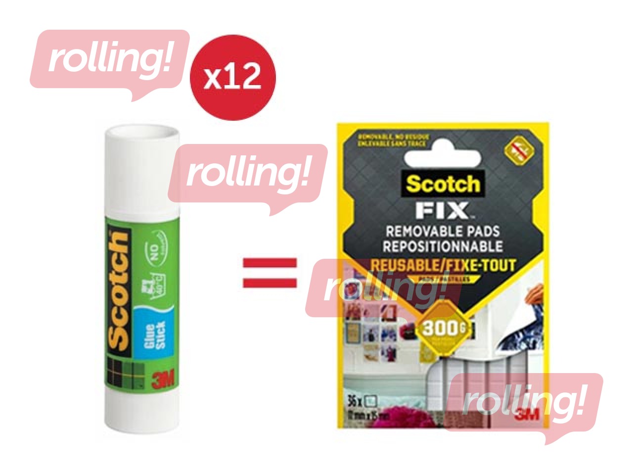 Līmes zīmuļi 3M Scotch Classic, 21g + DĀVANA! Pērc līmes zīmuli un saņem dāvanu!