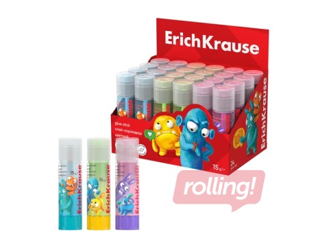 Клей-карандаш ErichKrause, EasyStick, Jolly Friends, 15г