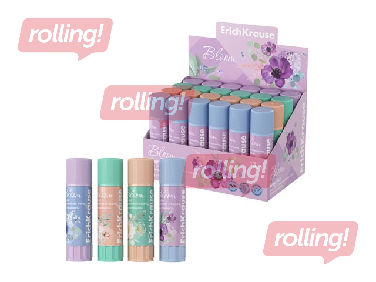 Līmes zīmulis ErichKrause, EasyStick, Bloom, pastel, 13g