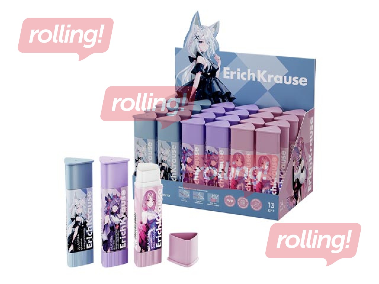 Līmes zīmulis ErichKrause, Manga, trijstūra forma, 13g