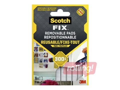 Eemaldatavad liimipadjad Scotch, 11 mm x 15 mm, 36 tk