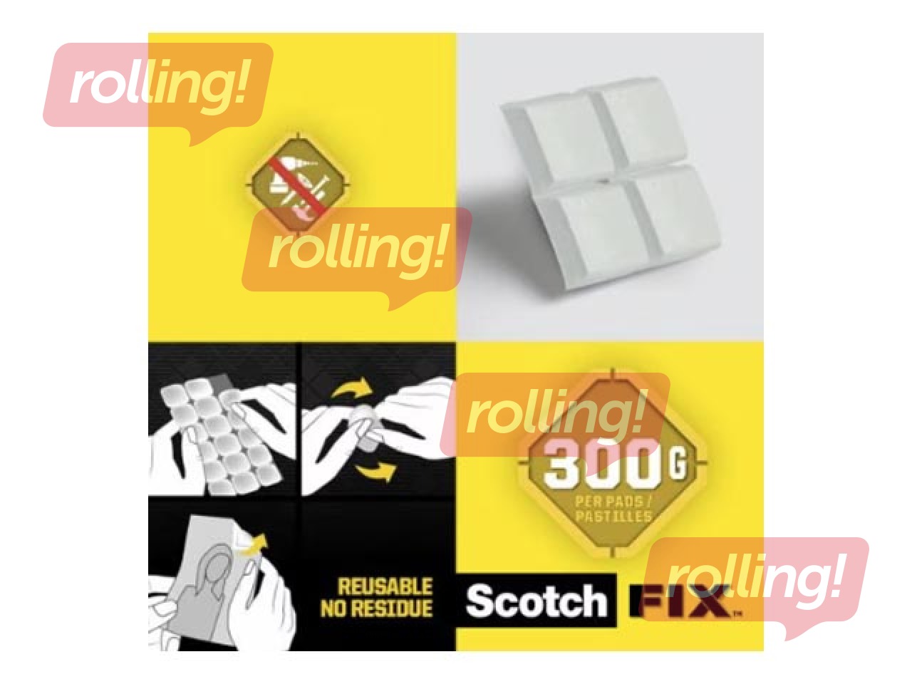 Eemaldatavad liimipadjad Scotch, 11 mm x 15 mm, 36 tk