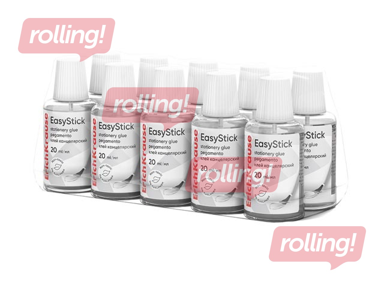 Līme ErichKrause, EasyStick, caurspīdīga, ar otiņu, 20ml