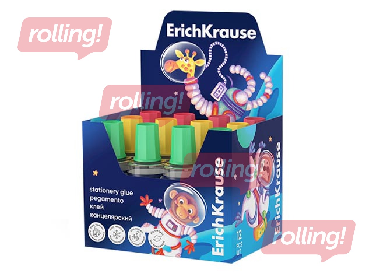 Līme ErichKrause, Space animals, caurspīdīga, ar aplikatoru, 30ml