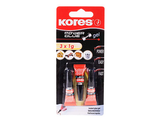 Universaalne liim KORES, POWER GLUE GEL, 3x1g
