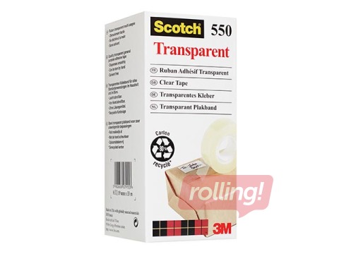 Līmlente 3M Scotch 550, caurspīdīga, 19mm x 33m, 1 gab.