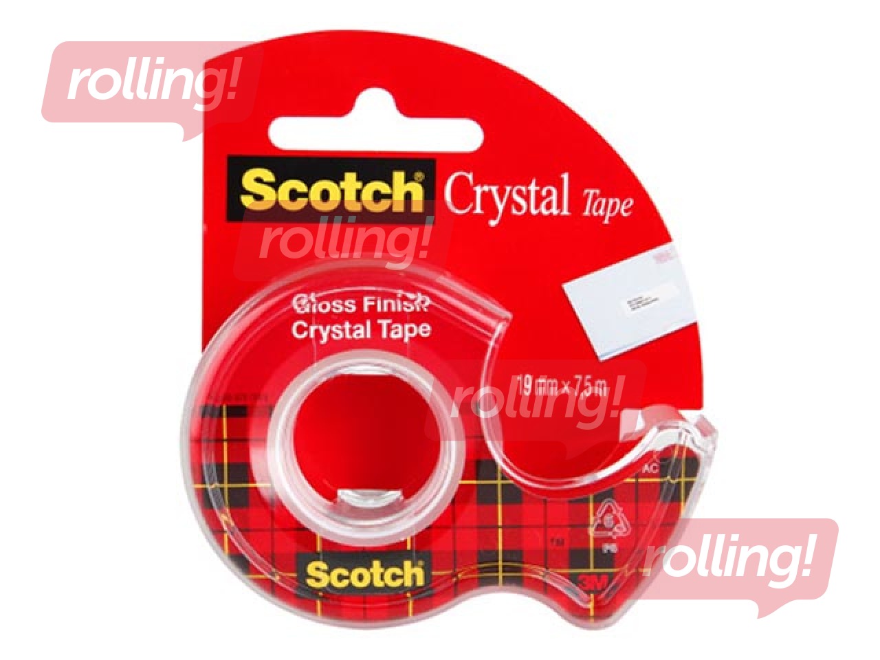 Держатель с скочем 3M Scotch Crystal, 19мм x 7.5м