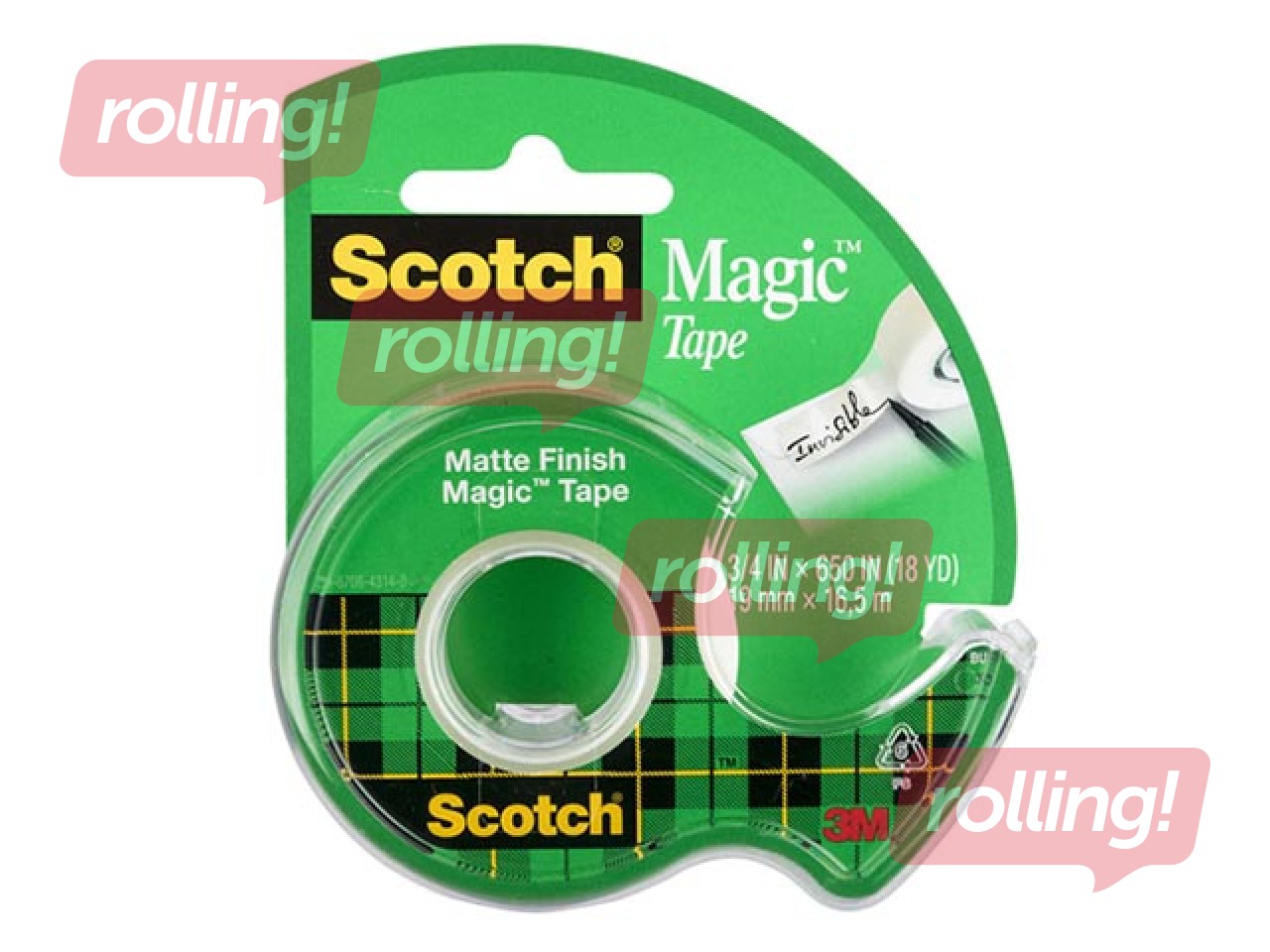 Līmlente ar turētāju 3M Scotch Magic, 19mm x 7.5 m