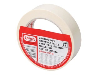 Скотч бумажный 30 мм х 50 м, белый