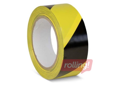 Wickes Hazard Tape, Yellow and Black. 50mmx33m