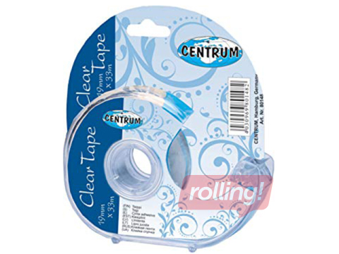 Держатель с скотчем Centrum, 19мм x 33м, скотч прозрачный