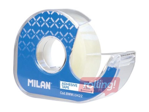 Скотч с держателем Milan, прозрачный, 19мм x 33м