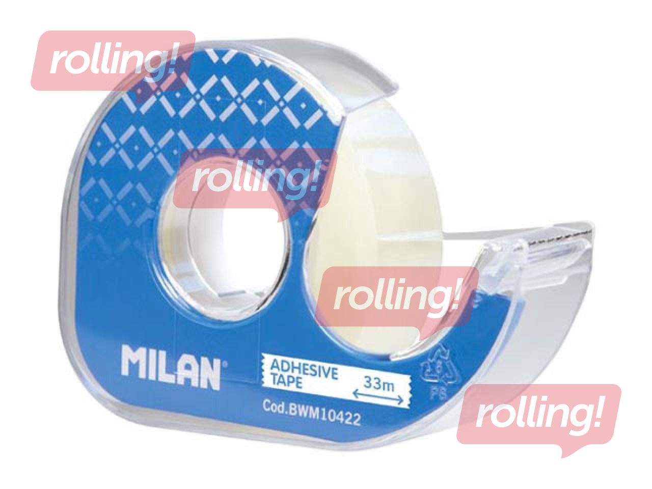 Скотч с держателем Milan, прозрачный, 19мм x 33м