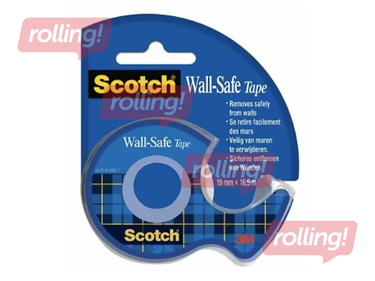 Līmlente ar turētāju 3M Scotch Removable, 19mm x 16.5m