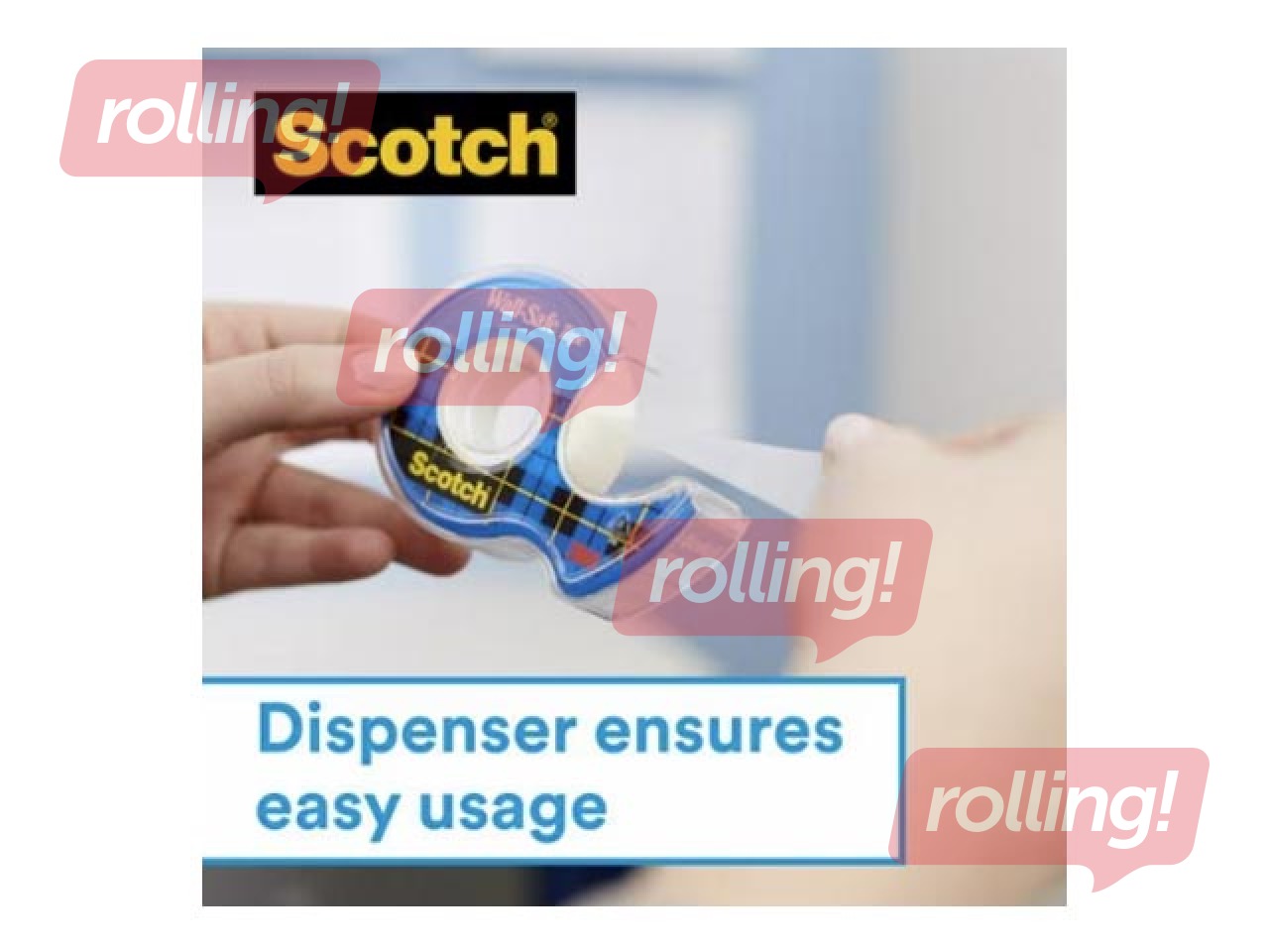 Līmlente ar turētāju 3M Scotch Removable, 19mm x 16.5m