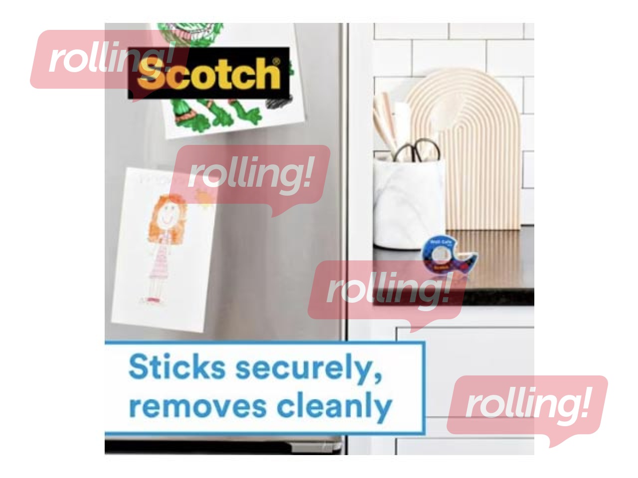 Līmlente ar turētāju 3M Scotch Removable, 19mm x 16.5m