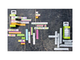 Līmlente Heyda, Spring, Tulips, papīra, dažādas krāsas, 15mm x 5m