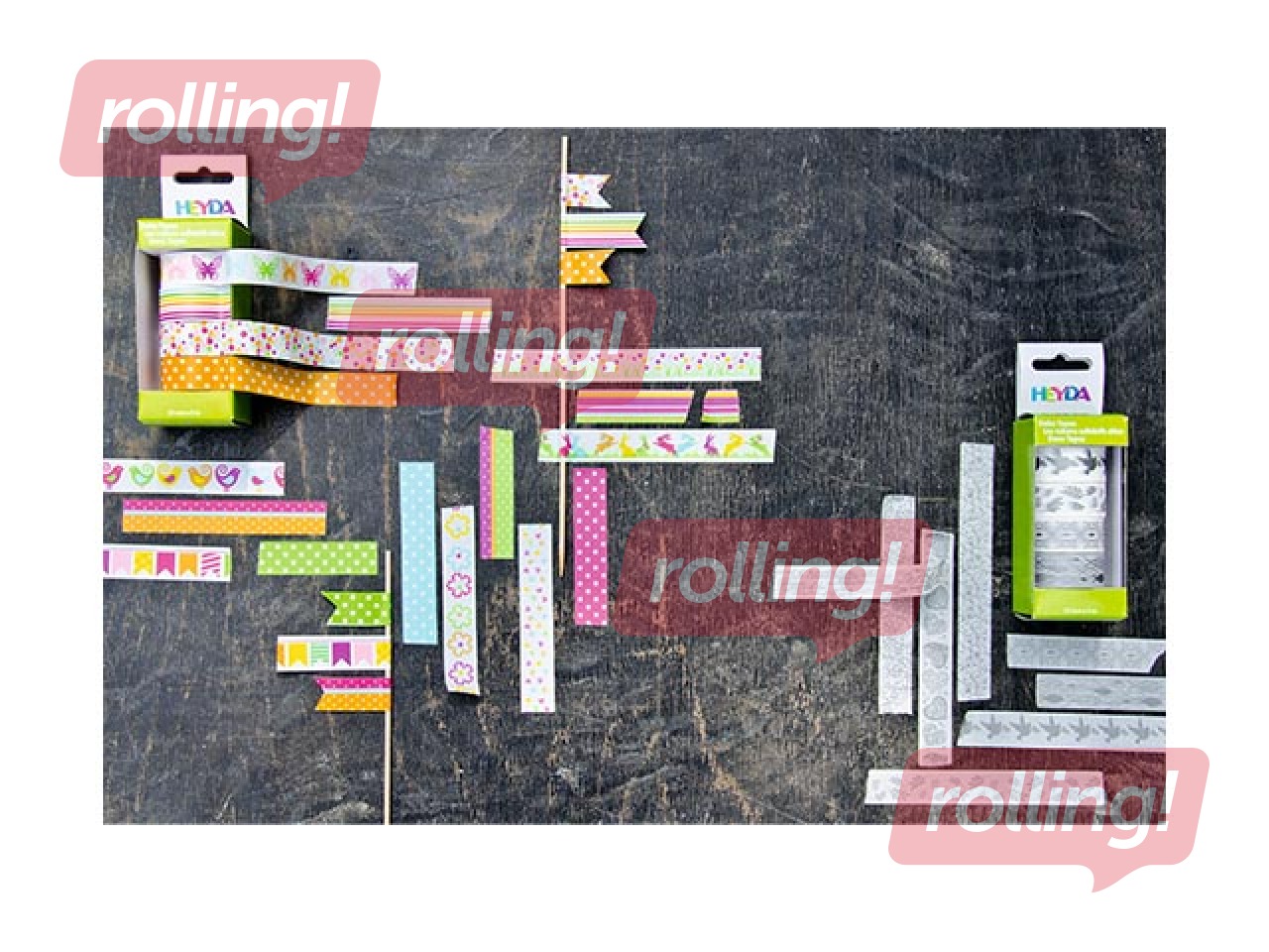 Līmlente Heyda, Spring, Flowers, papīra, dažādas krāsas, 15mm x 5m