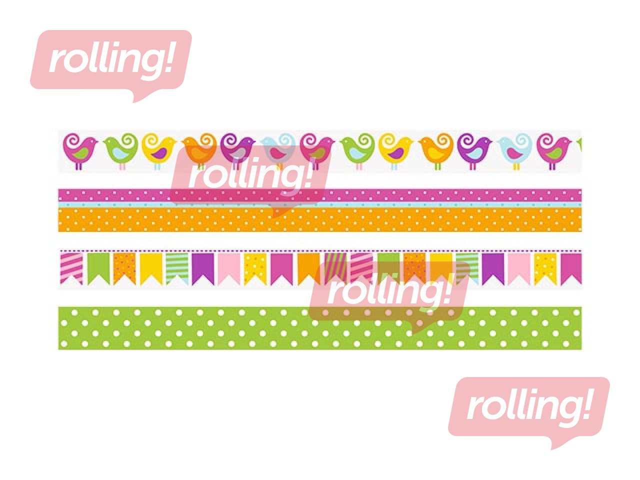 Adhesive tape Heyda, Spring, Birds, paper, assorted colors, 15mm x 5m