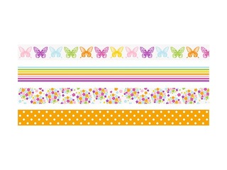 Adhesive tape Heyda, Spring, Butterflies, paper, assorted colors, 15mm x 5m