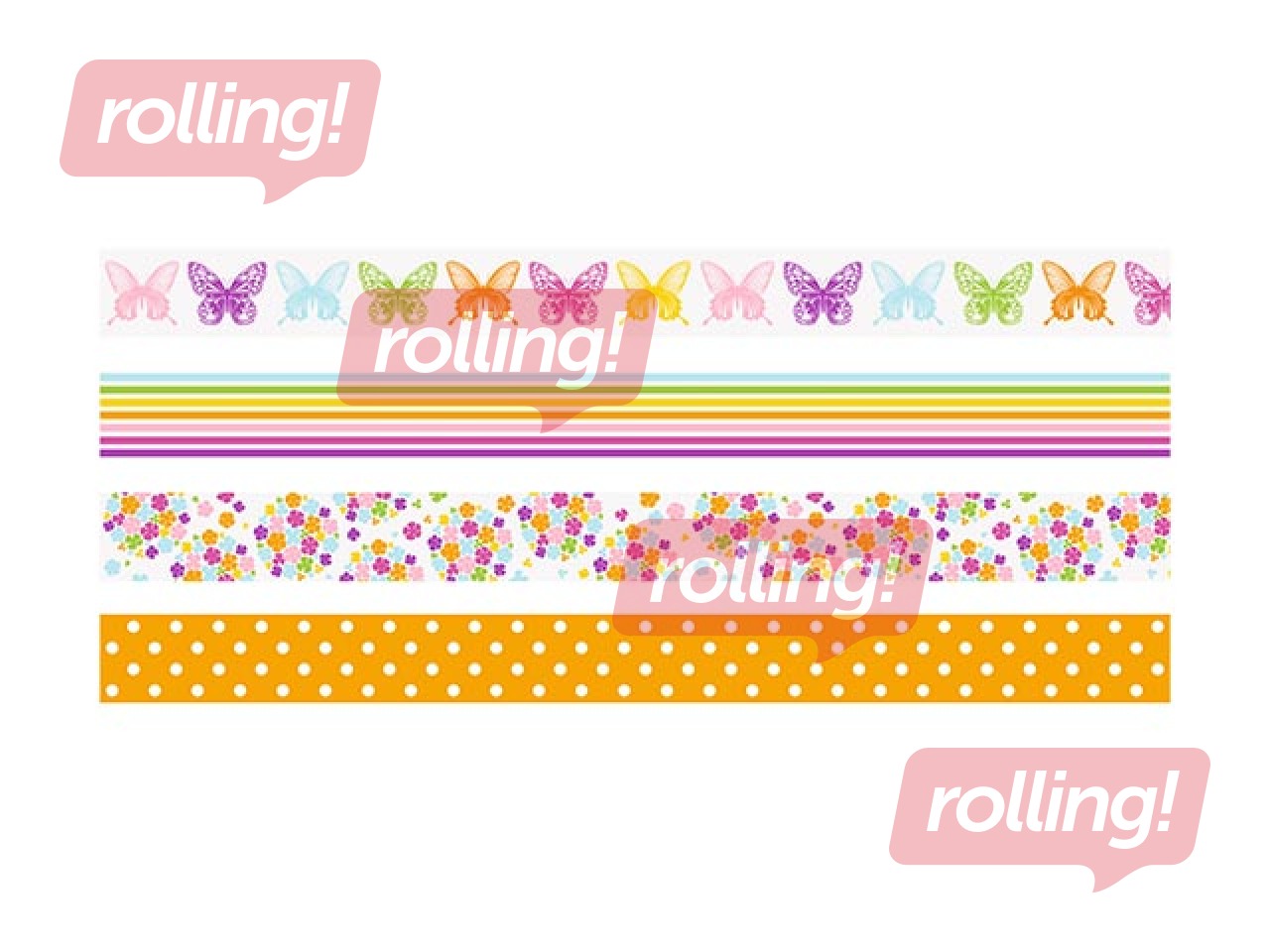 Adhesive tape Heyda, Spring, Butterflies, paper, assorted colors, 15mm x 5m