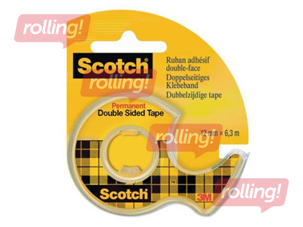 Līmlente abpusēja 3M Scotch,12mm x 6.3m 