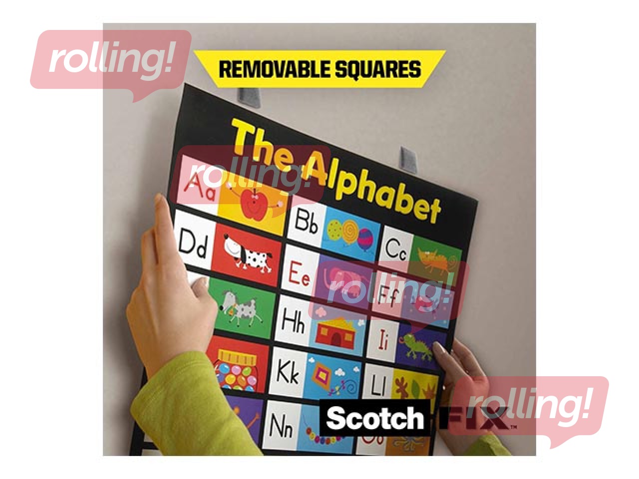 Montāžas kvadrātiņi 3M Scotch,12.7x12.7mm, noņemami