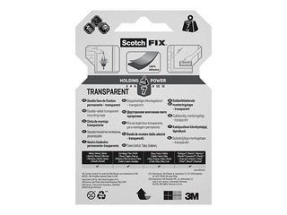 Kahepoolne teip 3M Scotch, 19mm x 1.5m, läbipaistev