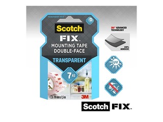 Līmlente abpusēja 3M Scotch, 19mm x 1.5m, montāžas, caurspīdīga