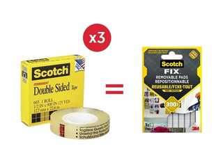 Kahepoolne teip 3M Scotch, 12mm x 23m + KINGITUS! Ostke teip ja saate kingituse!