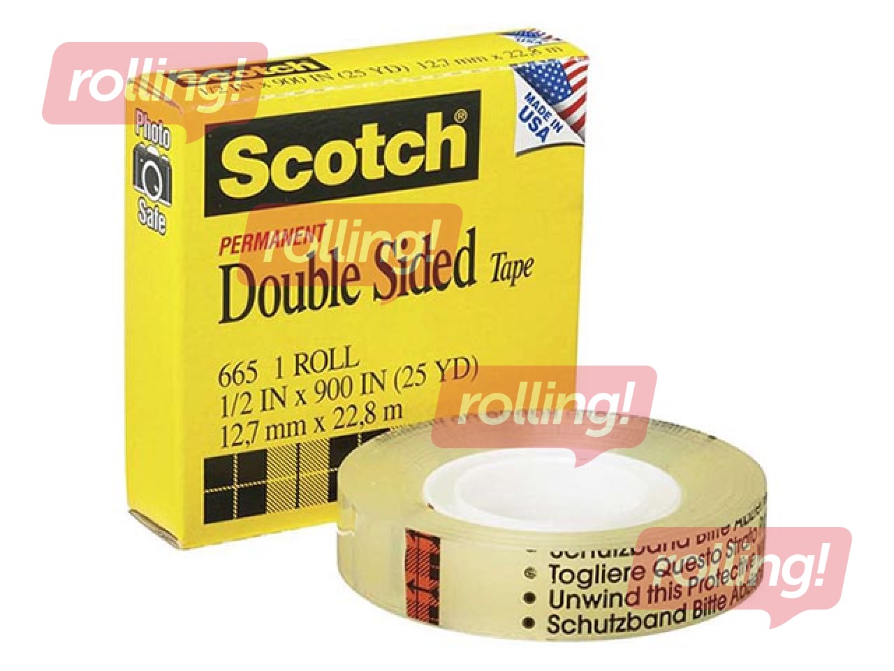 Līmlente abpusēja 3M Scotch,12mm x 23m + DĀVANA! Pērc līmlenti un saņem dāvanu!