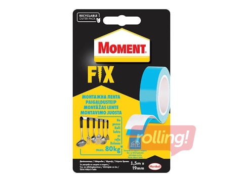 Montāžas līmlente Moment Fix, 19mm x 1.5m