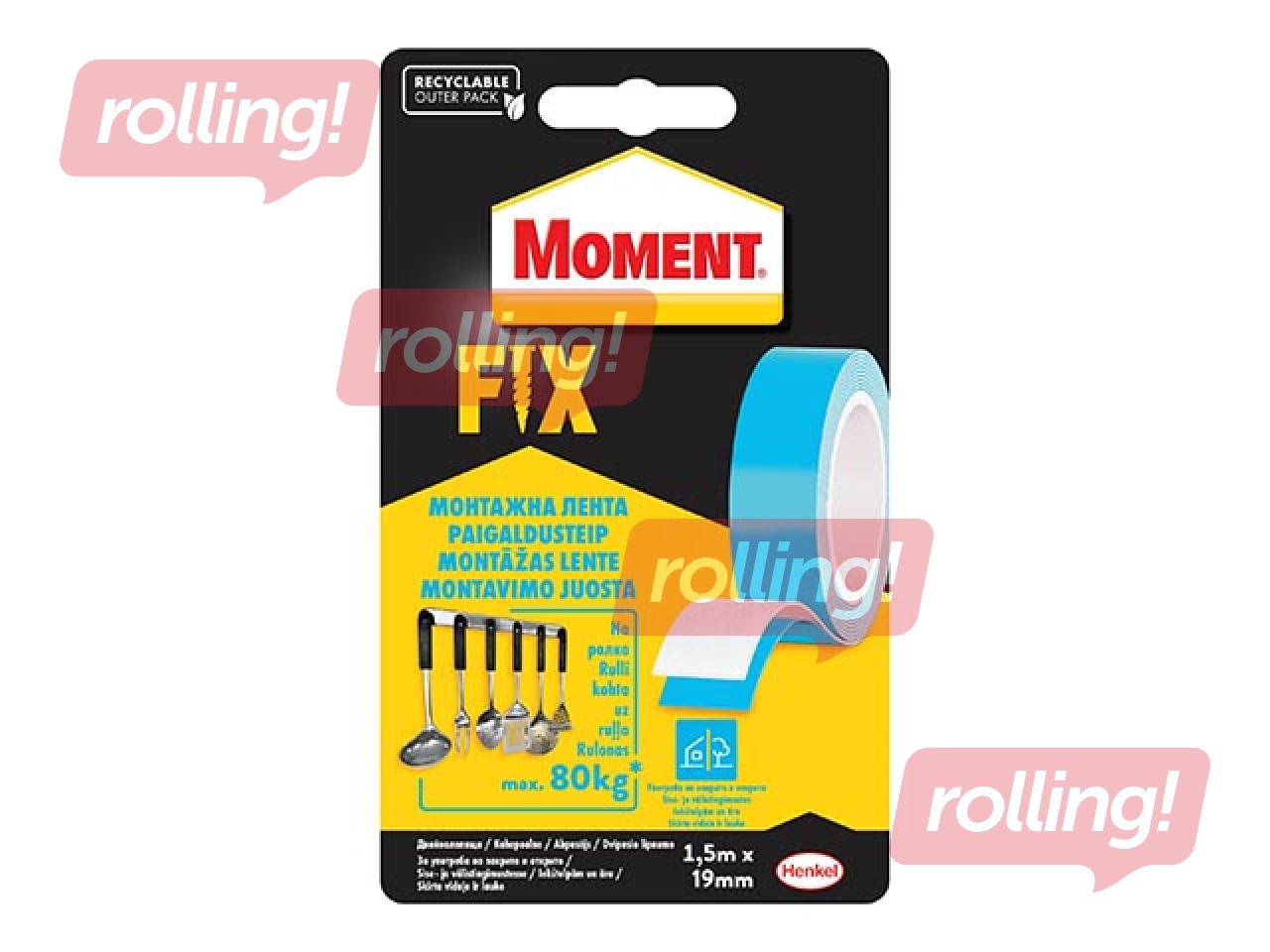 Mounting tape Moment Fix, 19mm x 1.5m