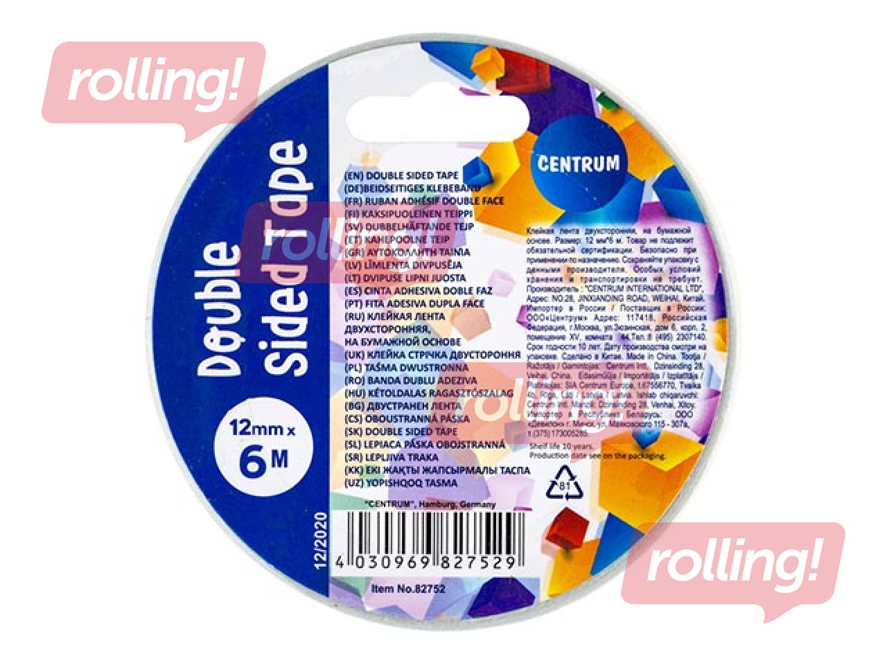 Kahepoolne kleeplint 12mm x 6m