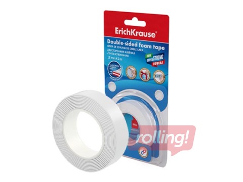 Abpusēja putu līmlente ErichKrause, 15mm x 2m 