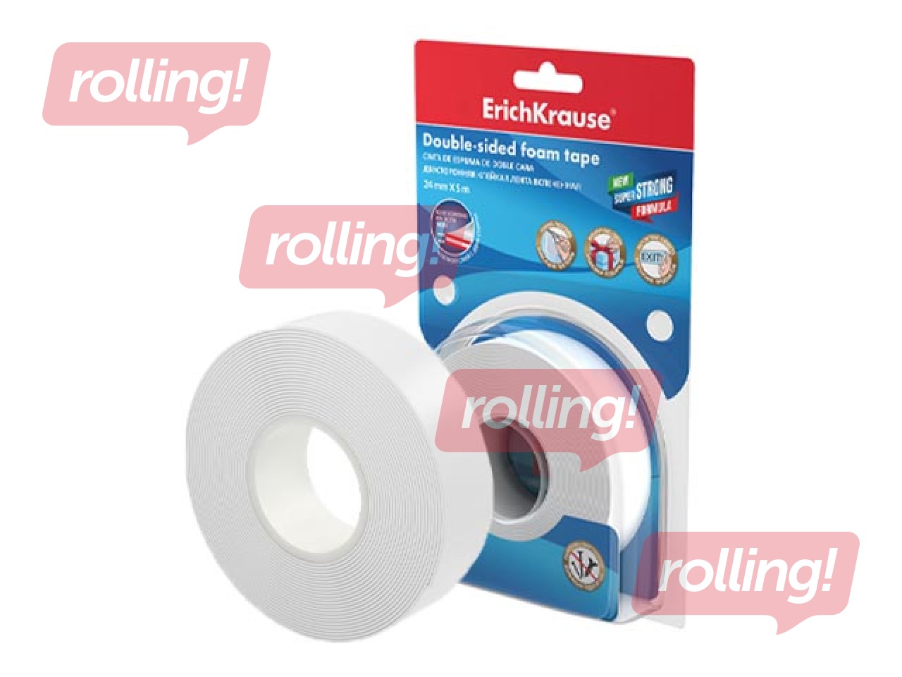 Double-sided foam tape ErichKrause, 24mm x 5m