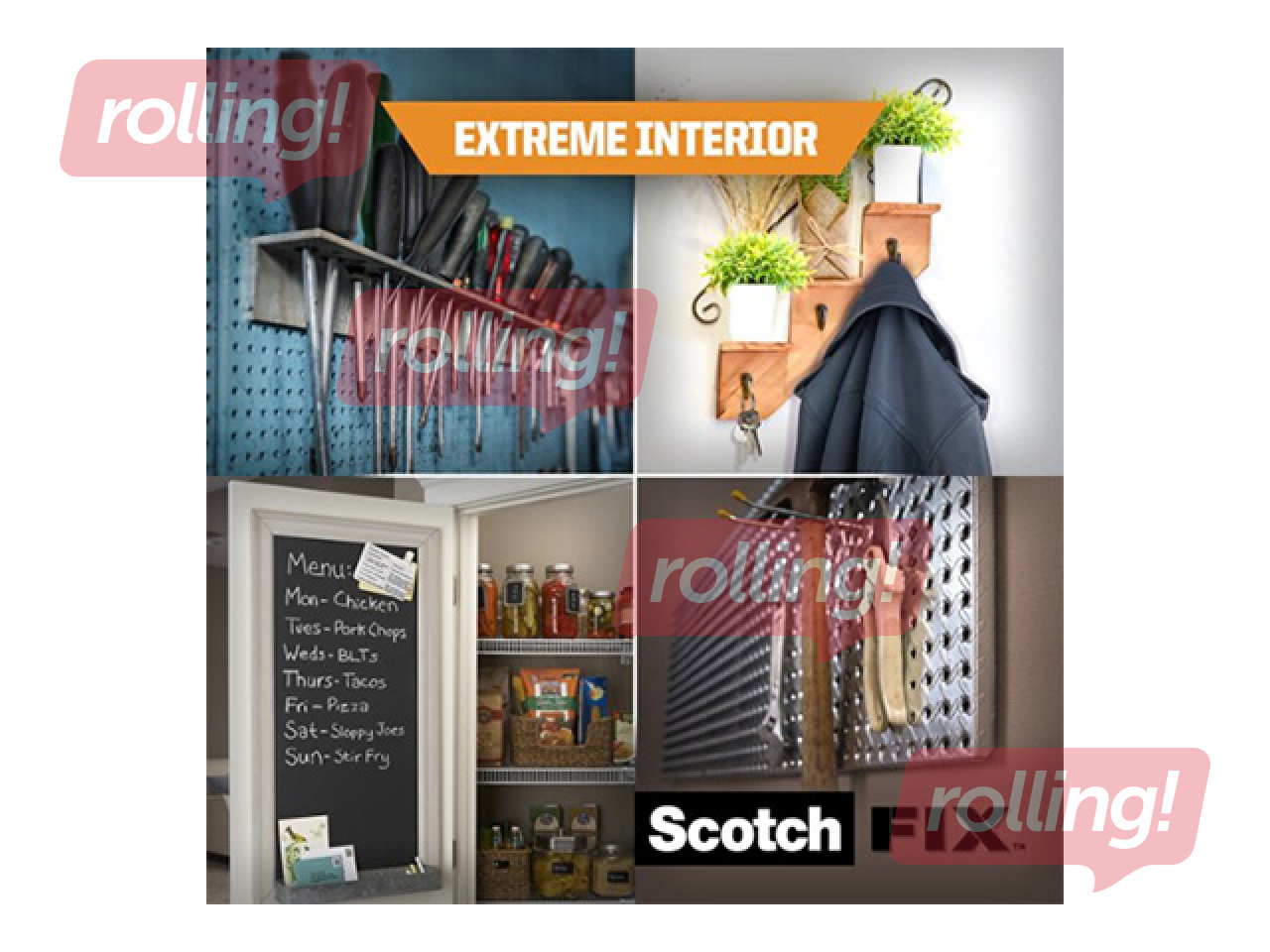 Līmlente abpusēja 3M Scotch Extreme, 19mm x 1.8m, montāžas, balta