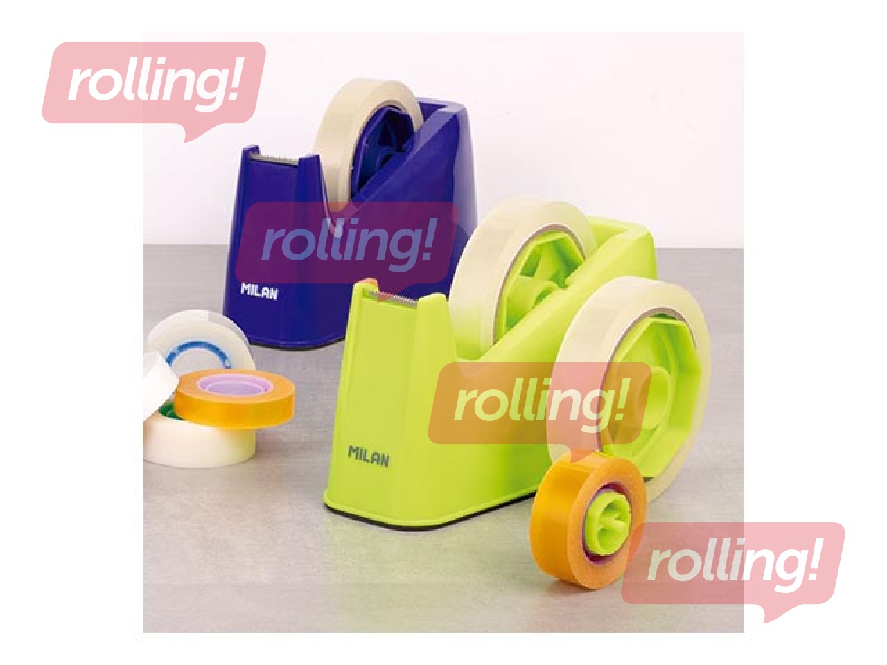 Līmlentes turētājs Milan, dubultais, tumši zils, 33m un 66m