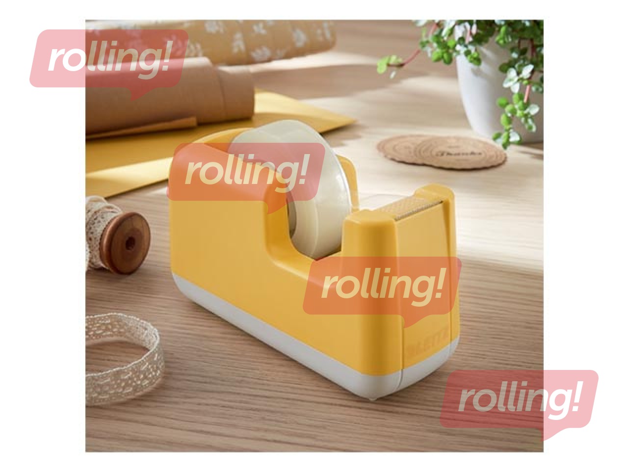 Adhesive tape holder Leitz Cozy with adhesive tape, yellow